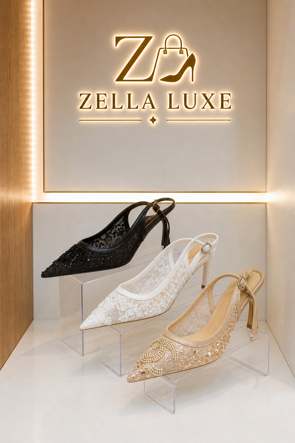 Escarpin Slingback Dentelle Élégance