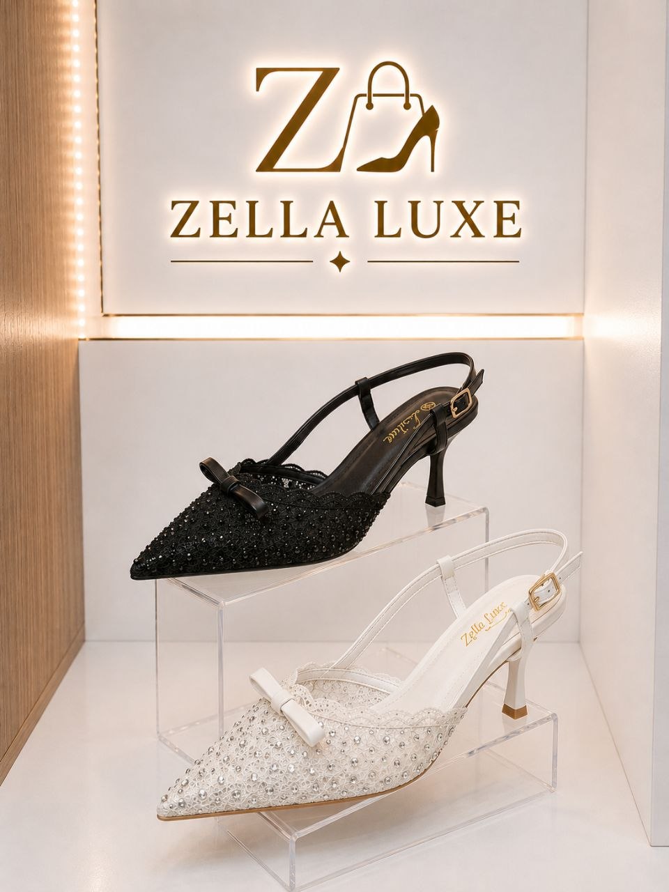 Slingbacks Élégance en Dentelle et Strass
