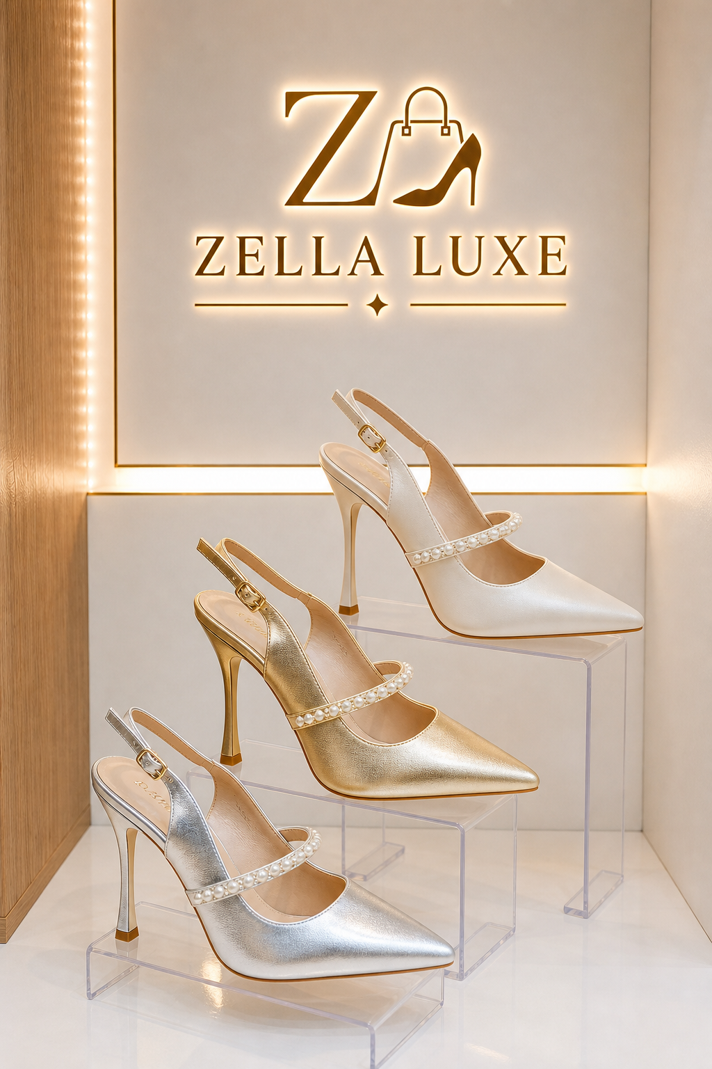 Chaussures à talons aiguilles avec bride en perles et bride arrière