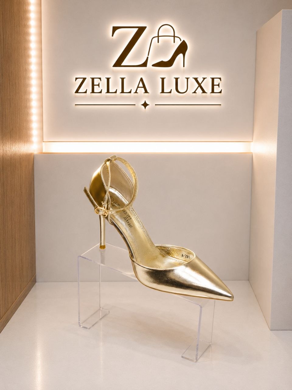 Escarpin slingback métallisé