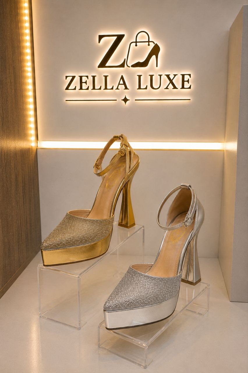 Chaussures à talons hauts de soirée pailletées avec plateforme