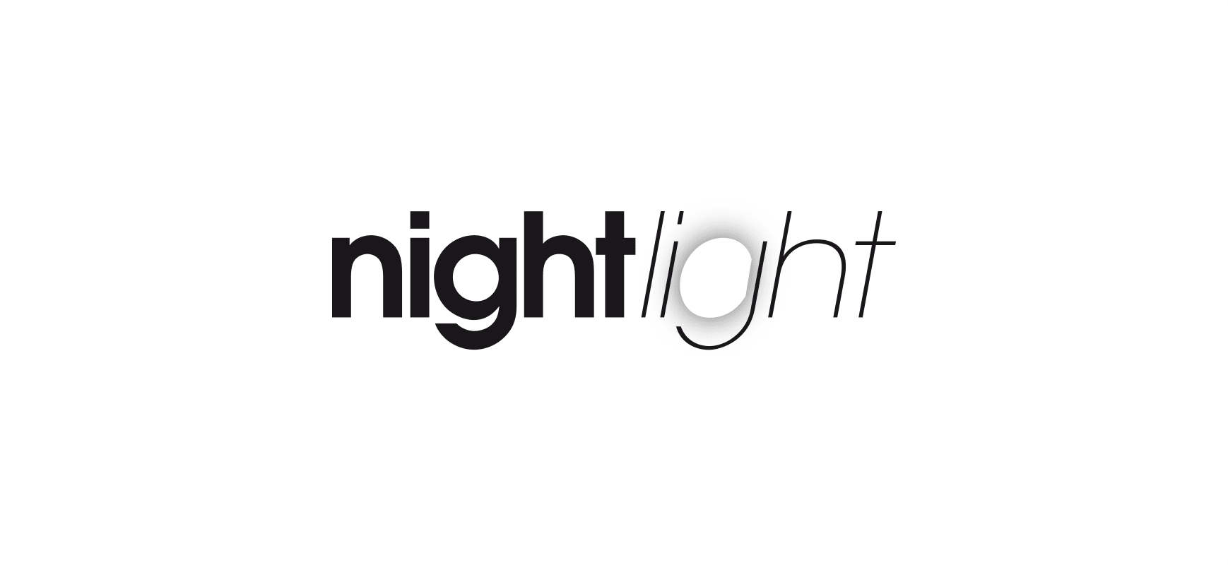 black night light logo on a white background