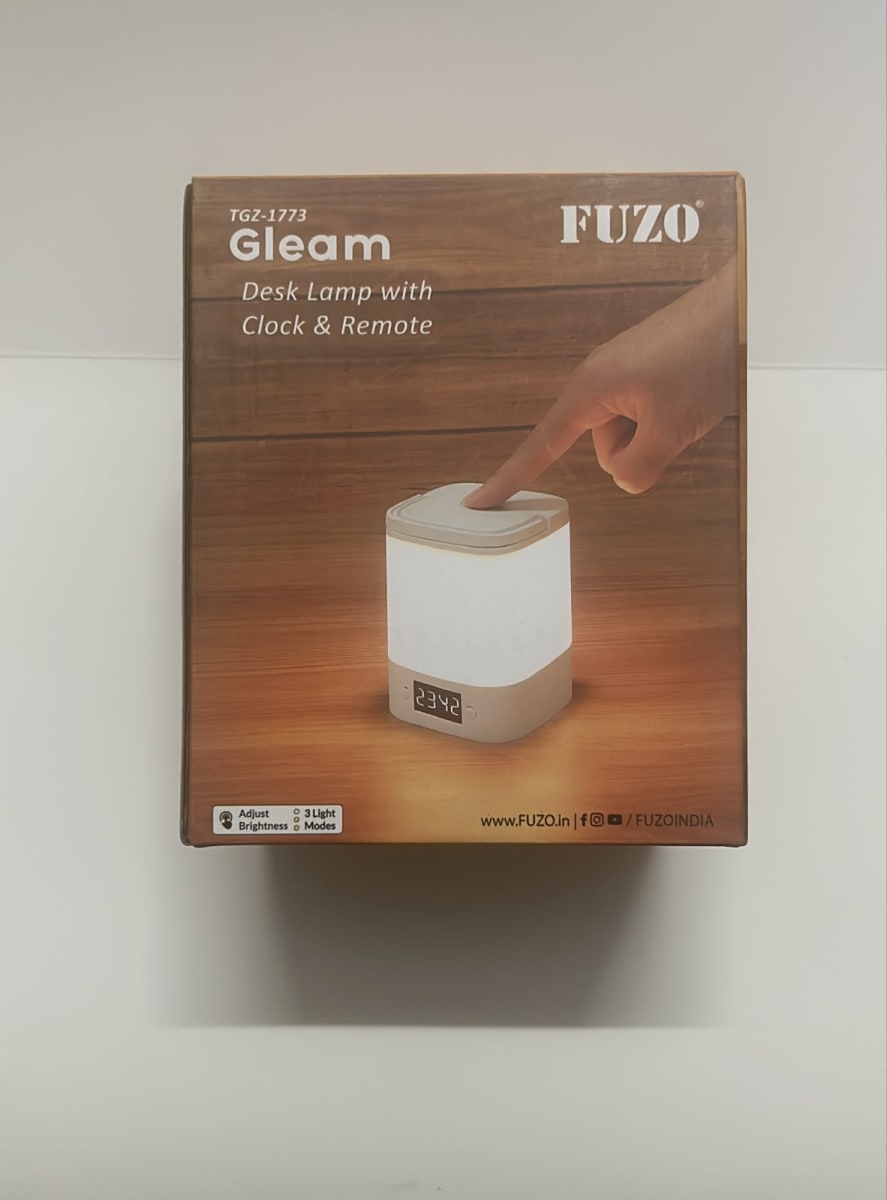 Fuzo Gleam Desk Lamp with Clock & Remote | Rechargeable LED Ambient Lamp with Mobile Stand | Touch Control Table Light — photo 1