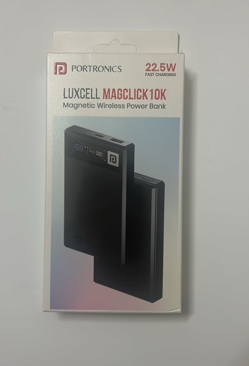 Portronics Luxcell MagClick 10k 10000 mAh 15W Magnetic Wireless Fast Charging Nano Power Bank — photo 1