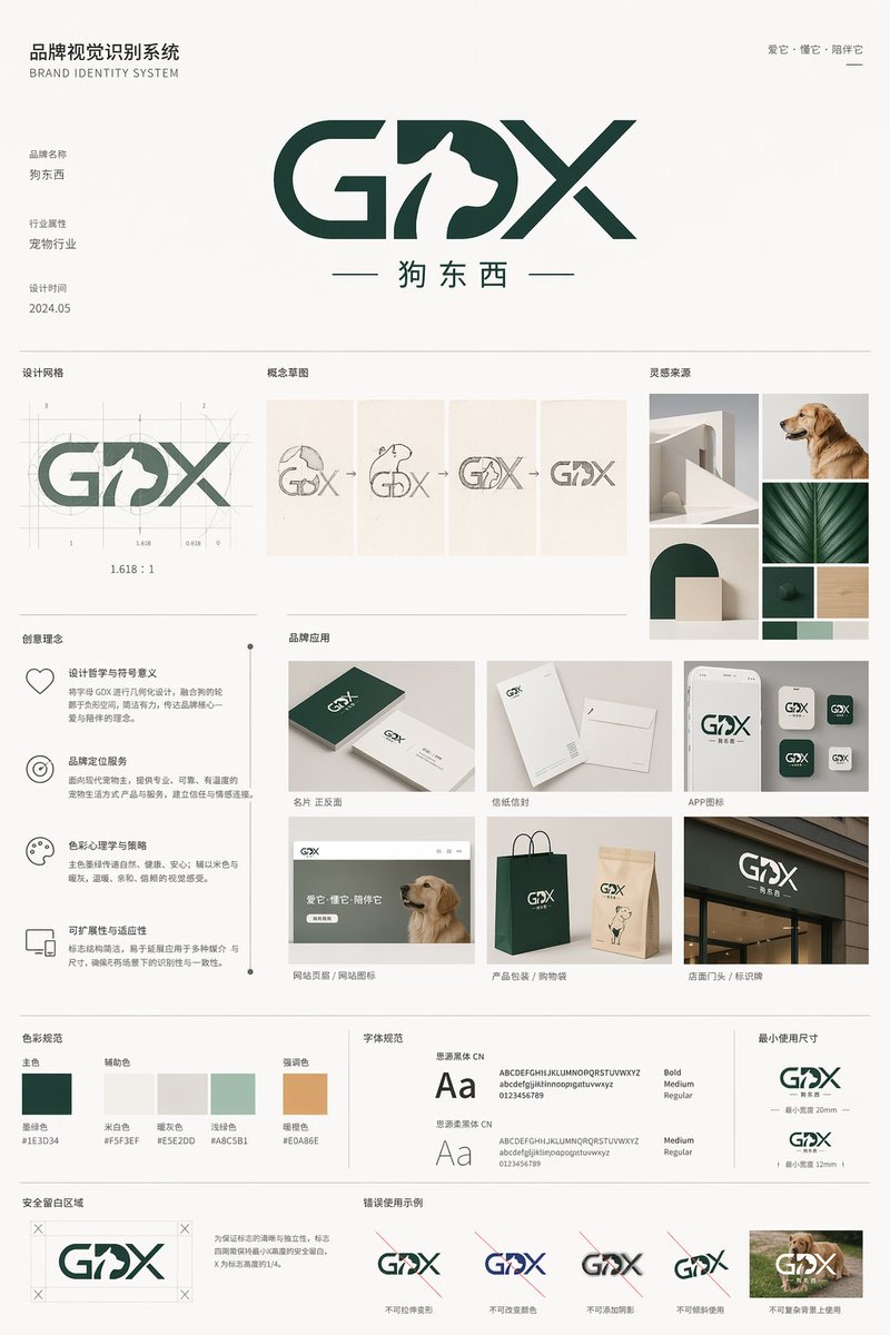 Pet Brand Identity System Board AI image template preview