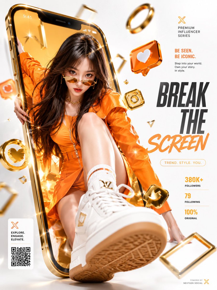 3D Screen Burst Fashion Ad AI image template preview