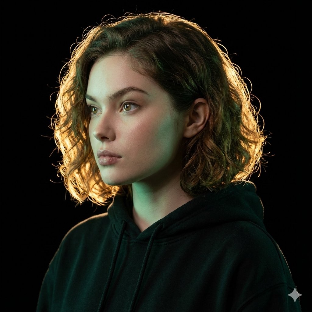 Ultrarealistic Artistic Portrait with Contradictory Lighting AI image template preview