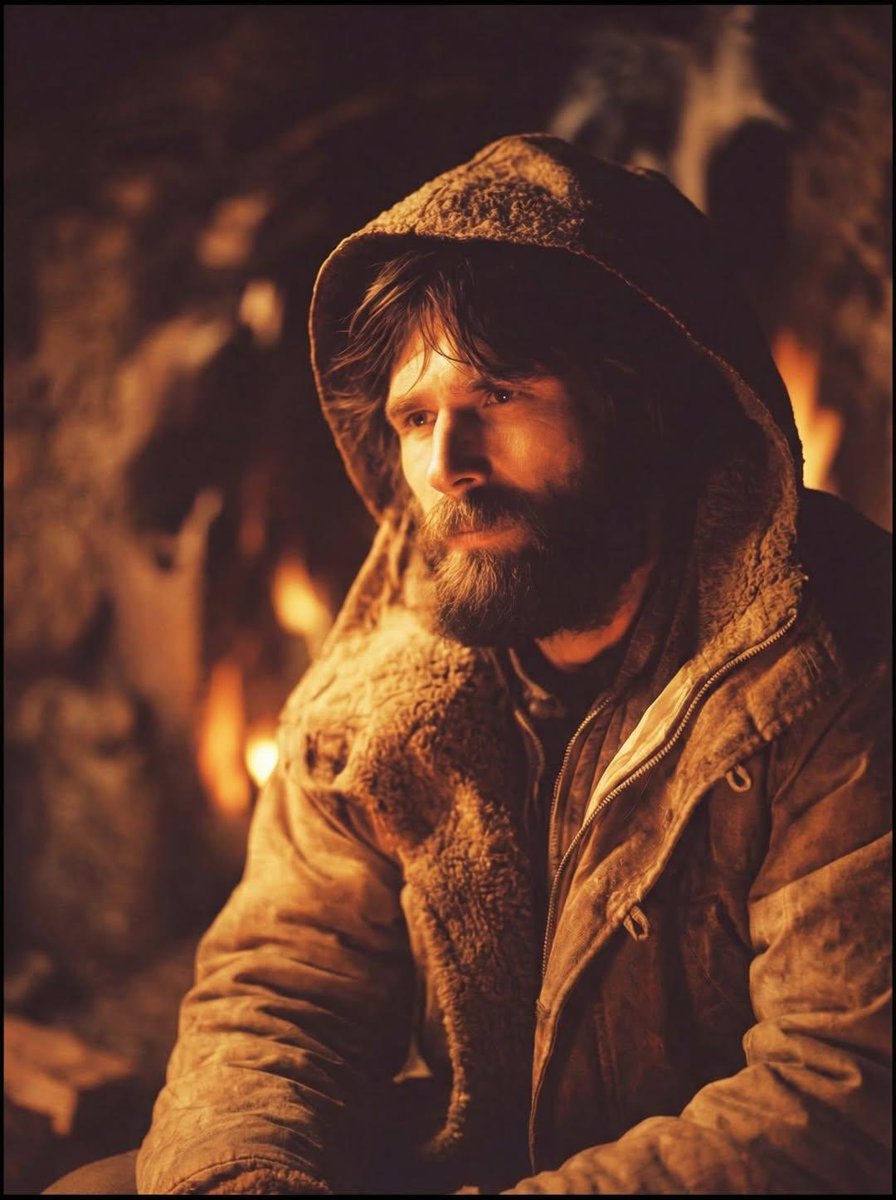 Cinematic Portrait of a Rugged Survivalist Prompt AI image template preview