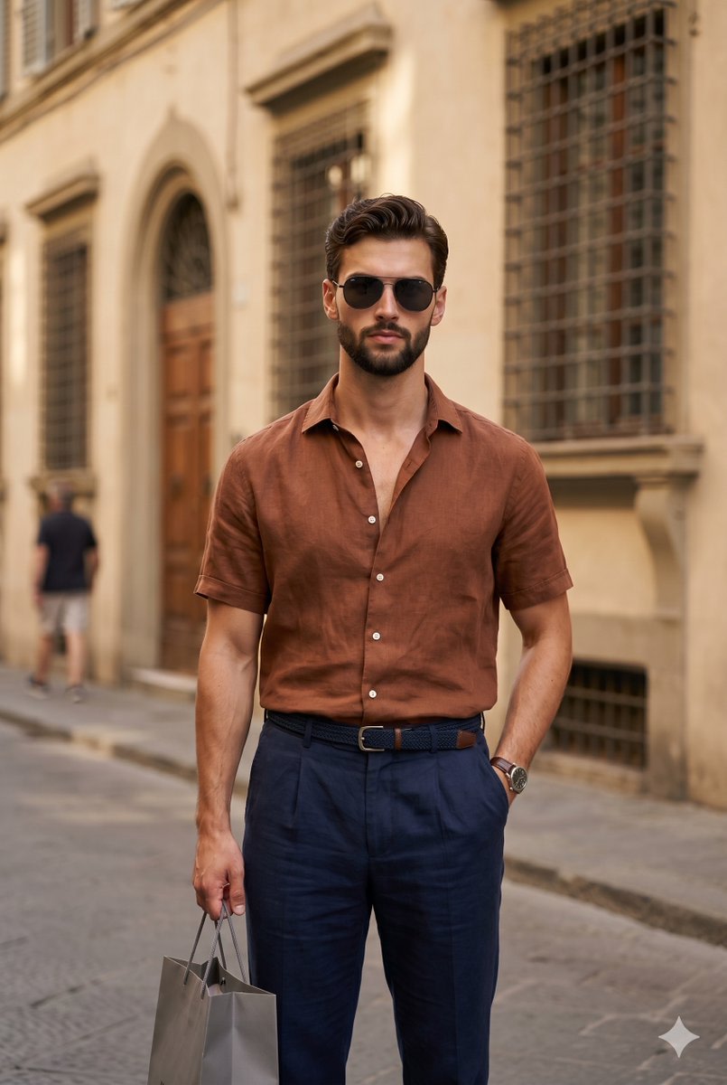 European Urban Menswear Style Portrait AI image template preview