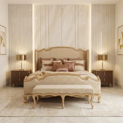 Louis XV gold-leaf bed in master suite