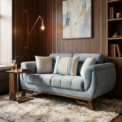 Bespoke velvet sofa in luxury living room