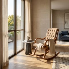 Tufted rocking chair in modern lounge
