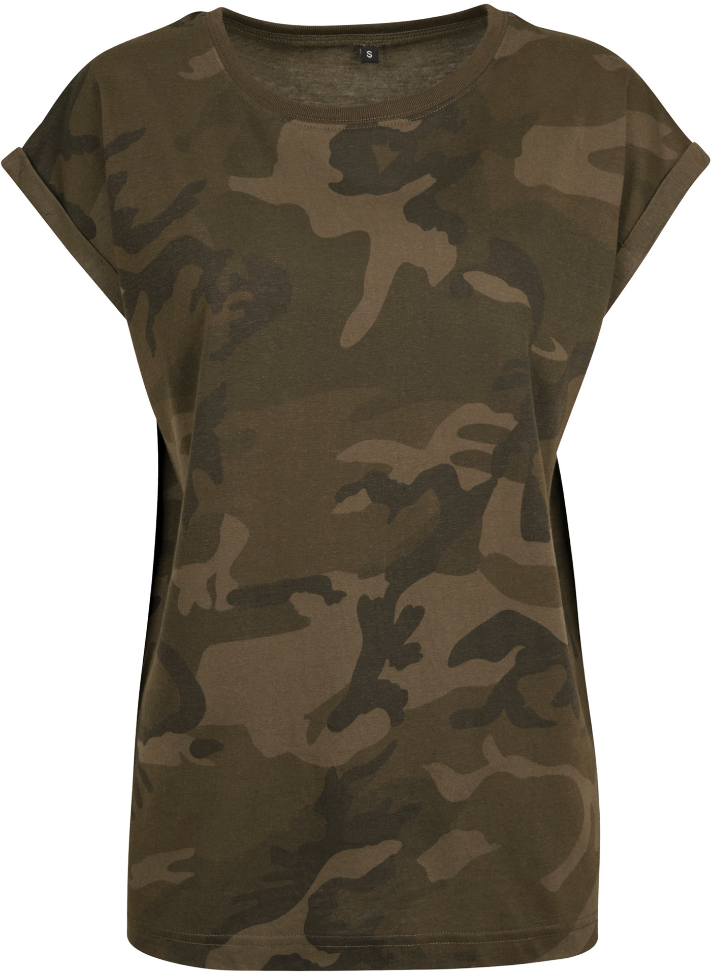 Ladies Camo Extended Shoulder Camo Tee Mj Wear