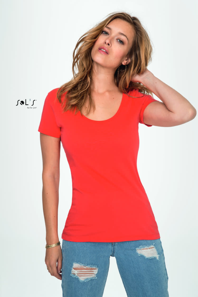 Women`s Low-Cut Round Neck T-Shirt Metropolitan - MJ Wear