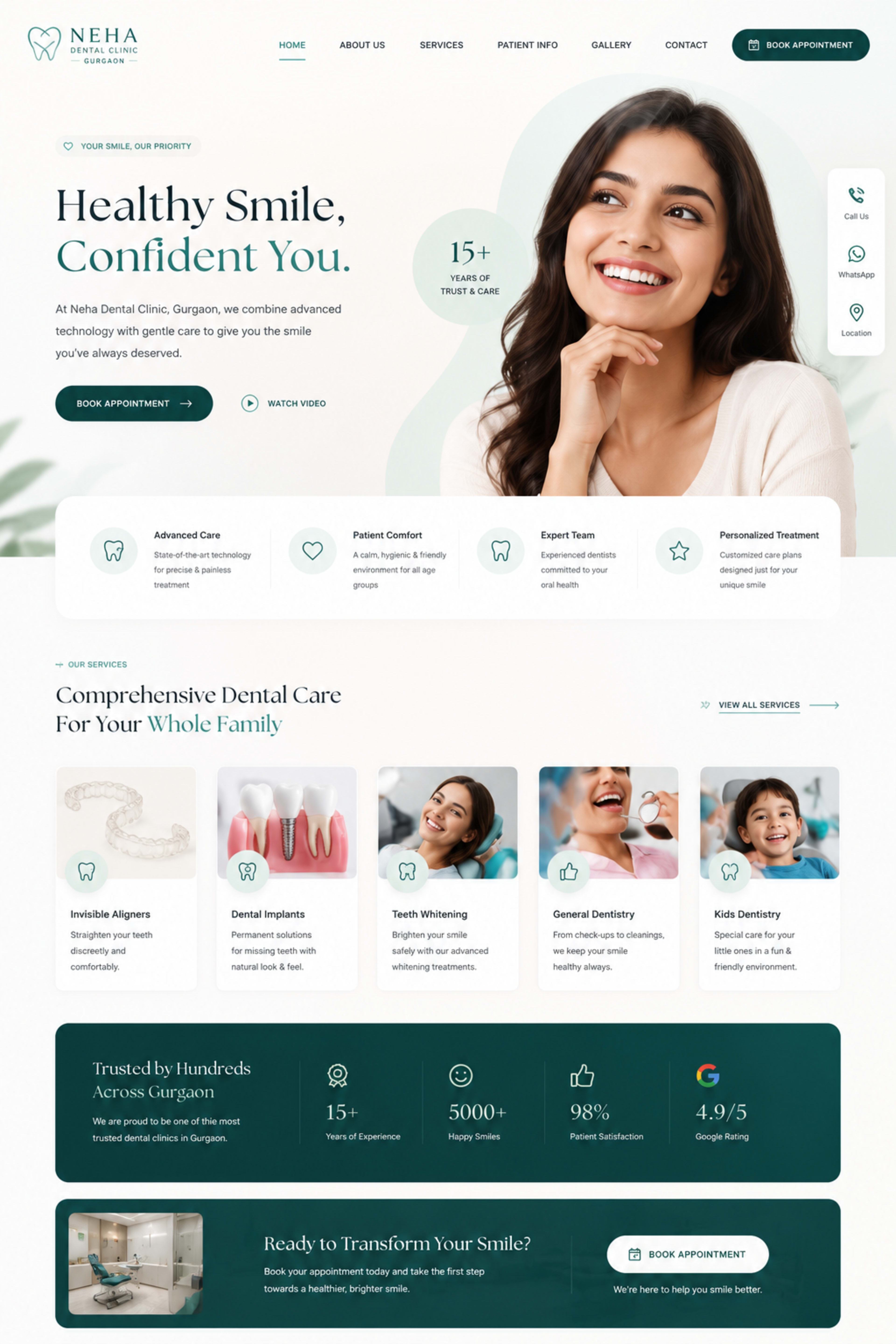 Neha Dental Clinic website screenshot