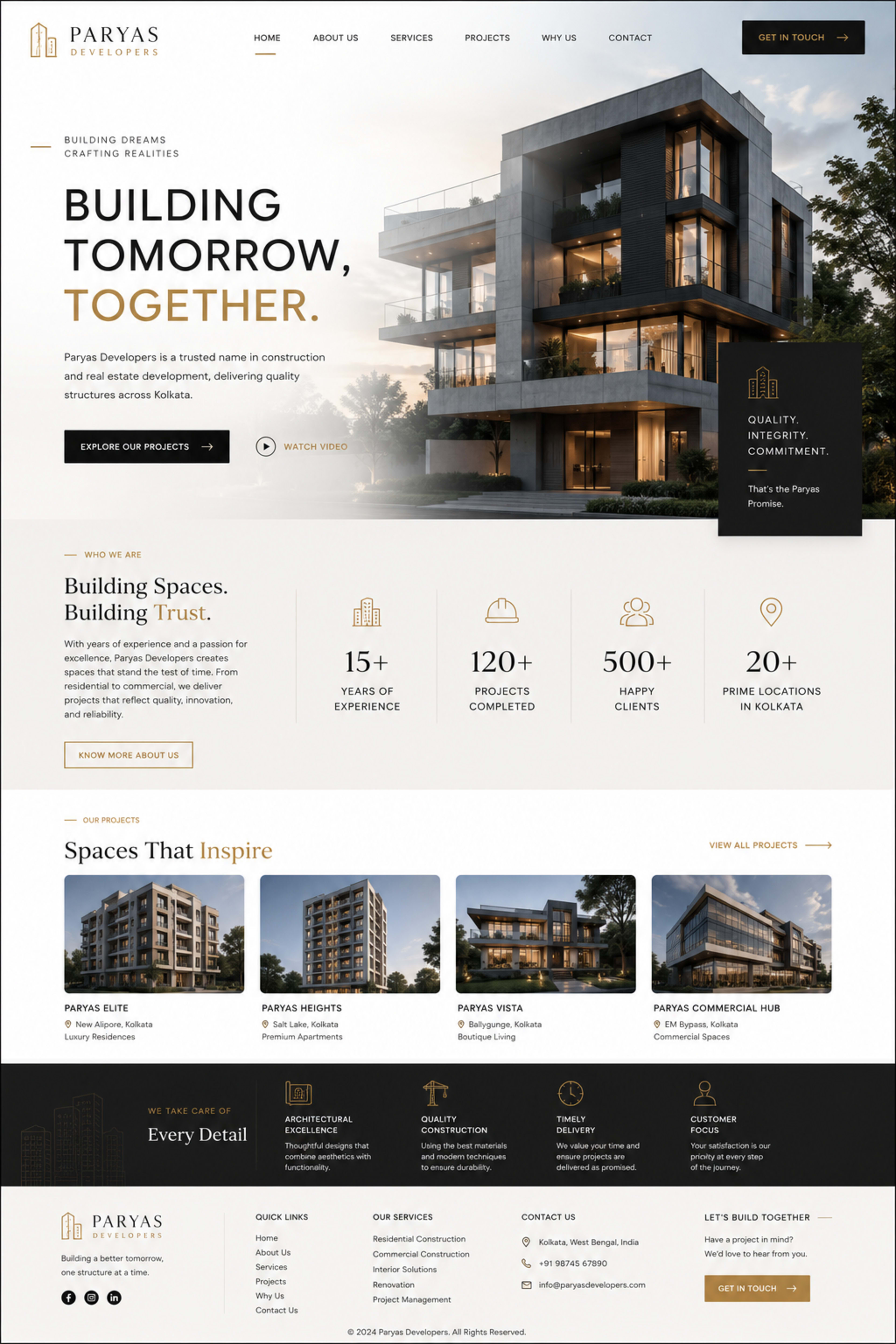 Paryas Developers website screenshot