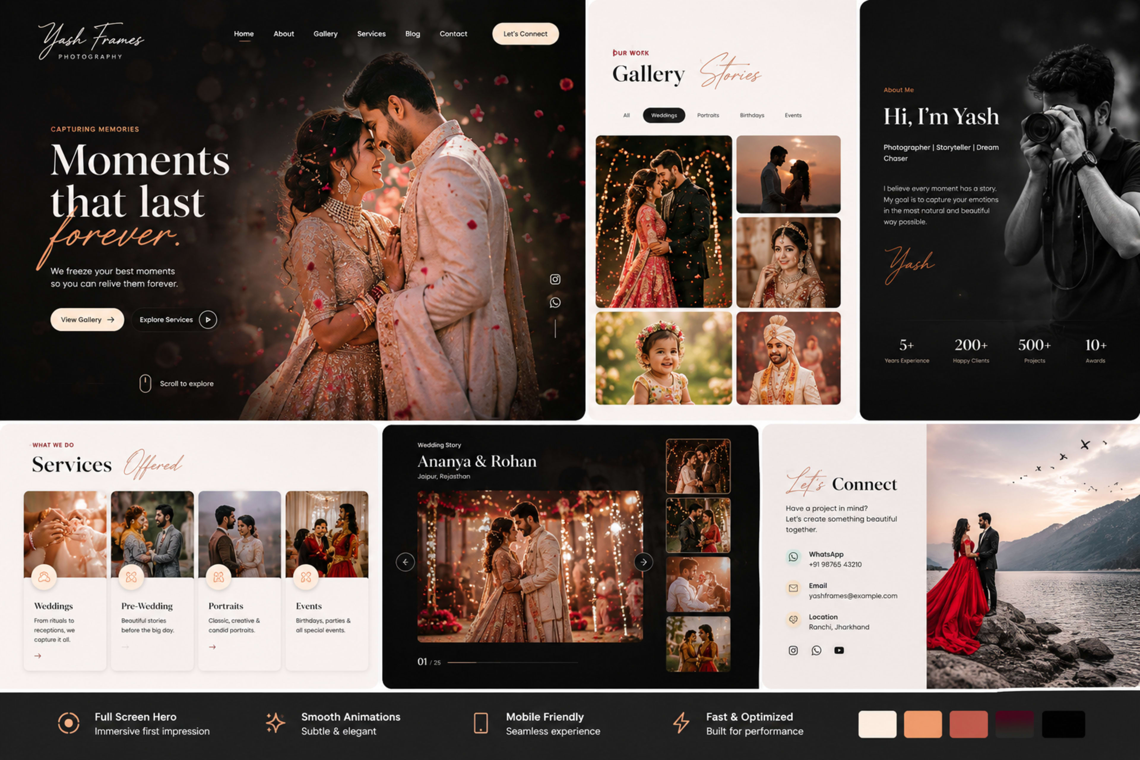 Yash Frames website screenshot