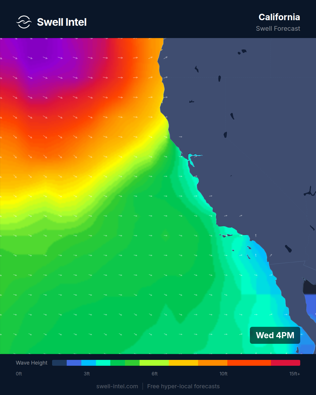 California swell forecast — April 1-7, 2026