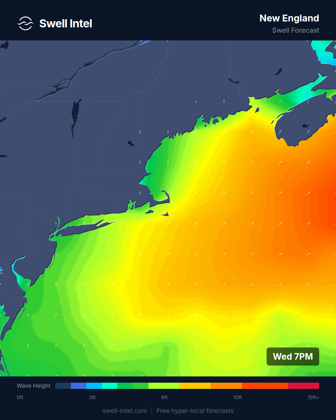 New England swell forecast — April 1-7, 2026