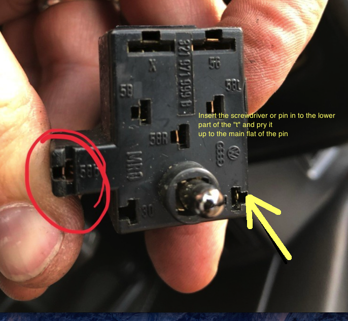 View topic Pin removal from headlight switch The Mk1 Golf Owners Club