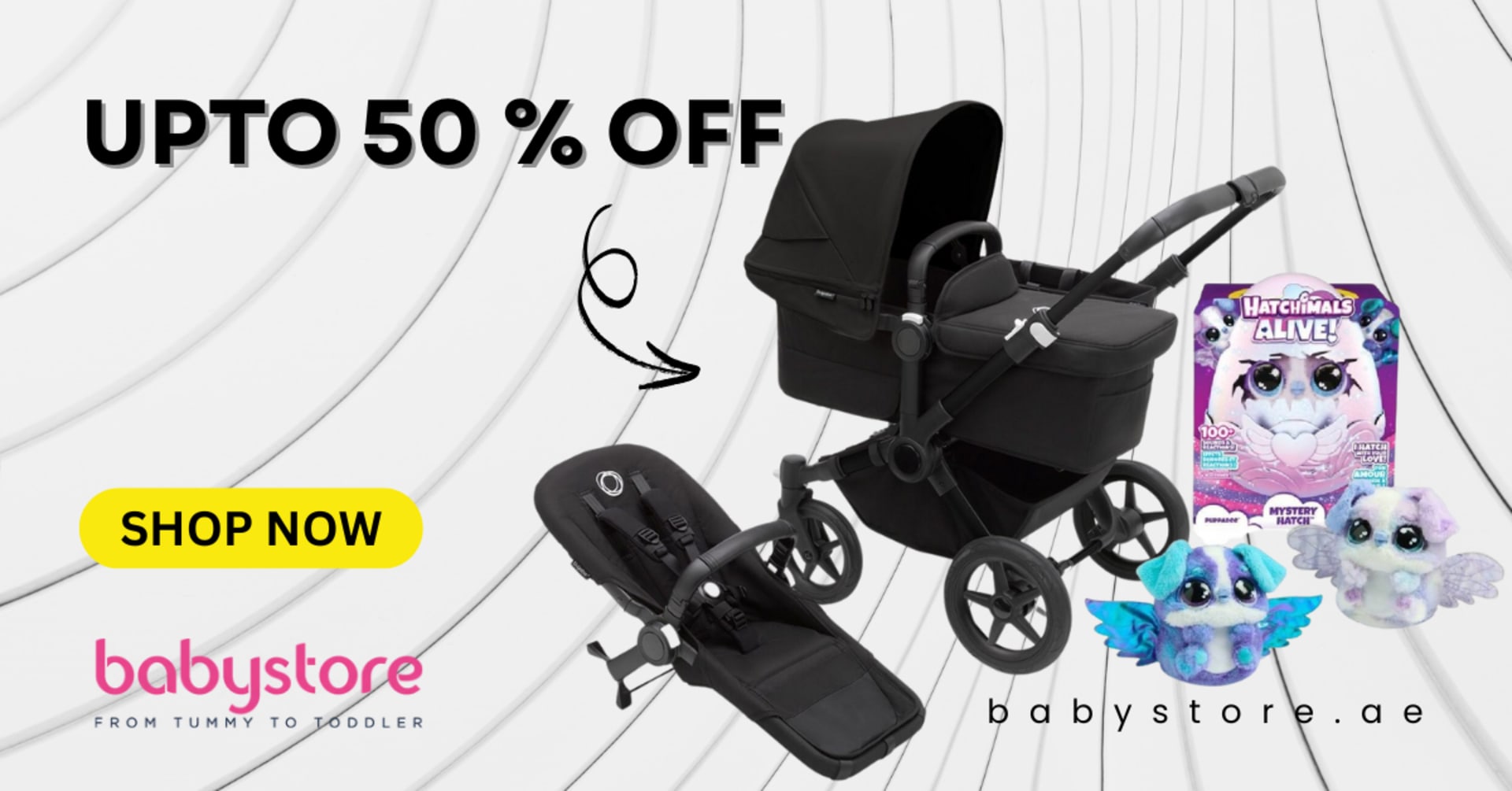 Always-on display banner system for a baby retailer