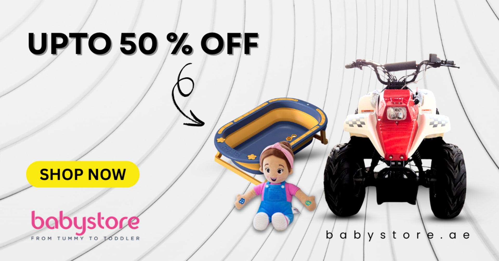Always-on display banner system for a baby retailer