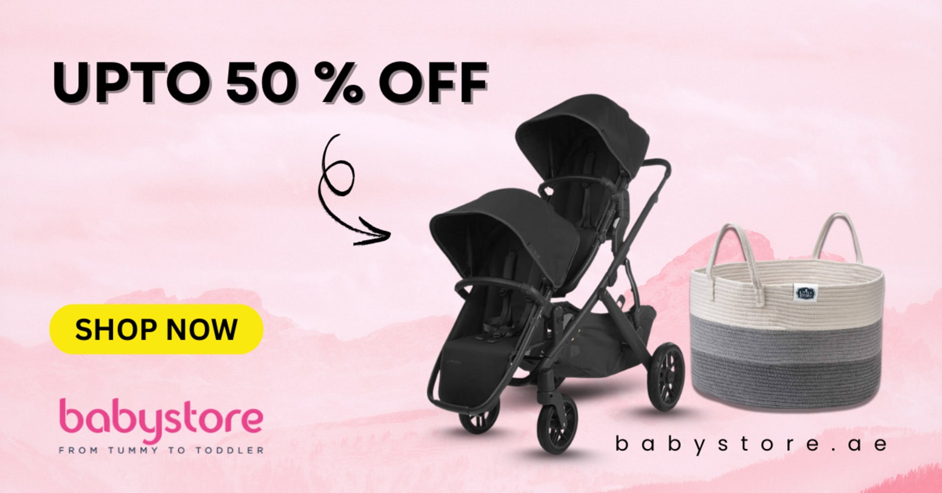 Always-on display banner system for a baby retailer