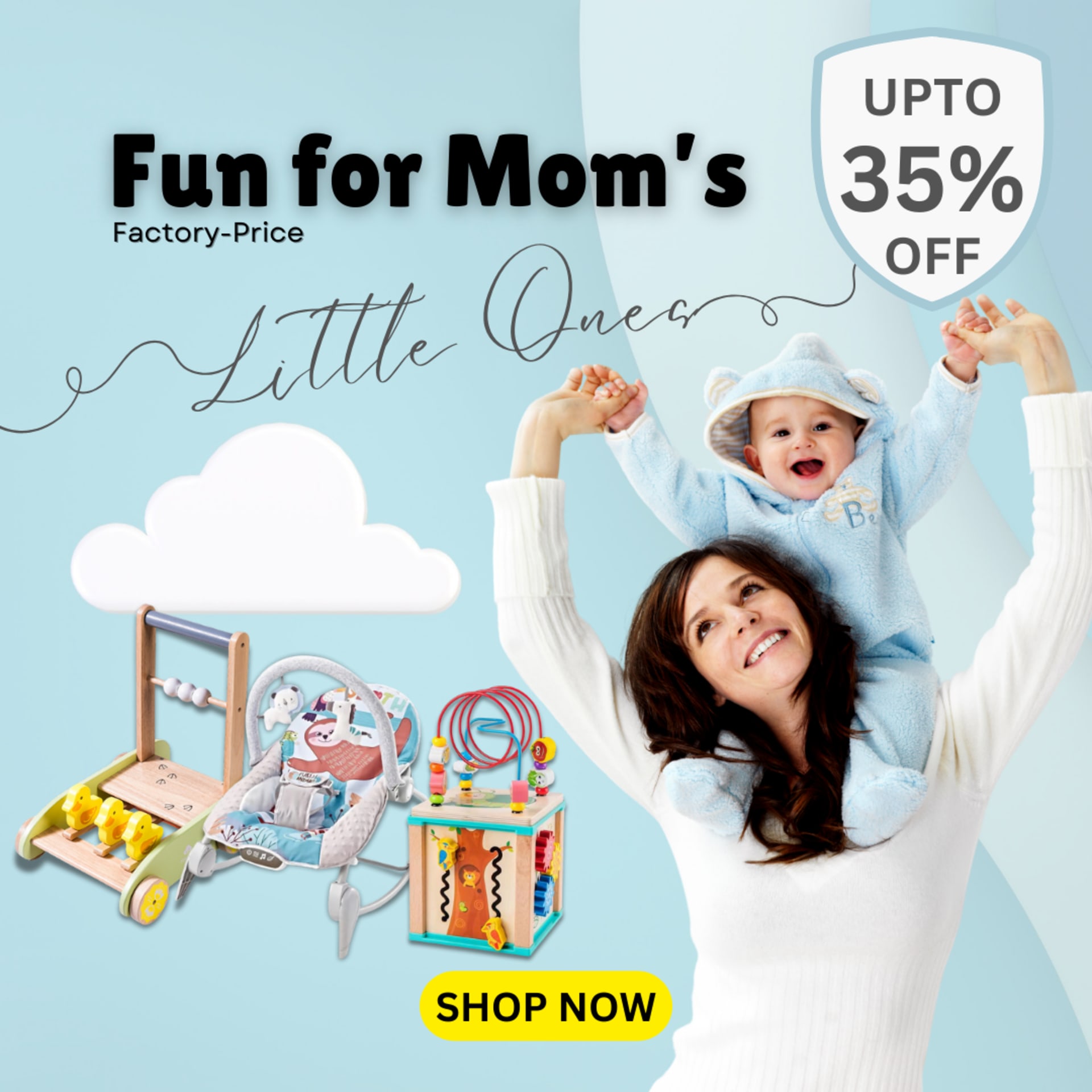 Square social poster series for a baby retailer