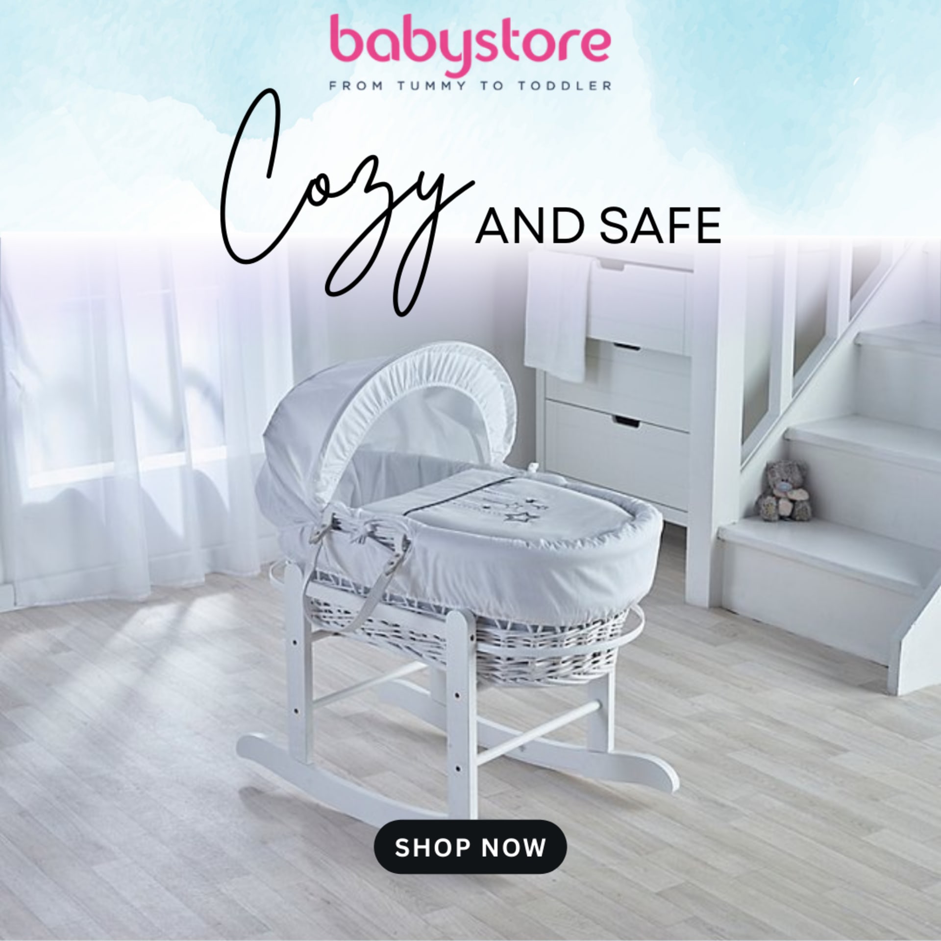 Square social poster series for a baby retailer