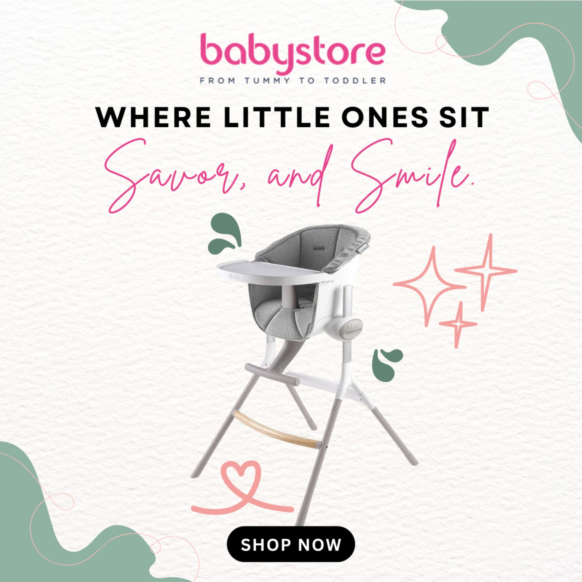 Square social poster series for a baby retailer