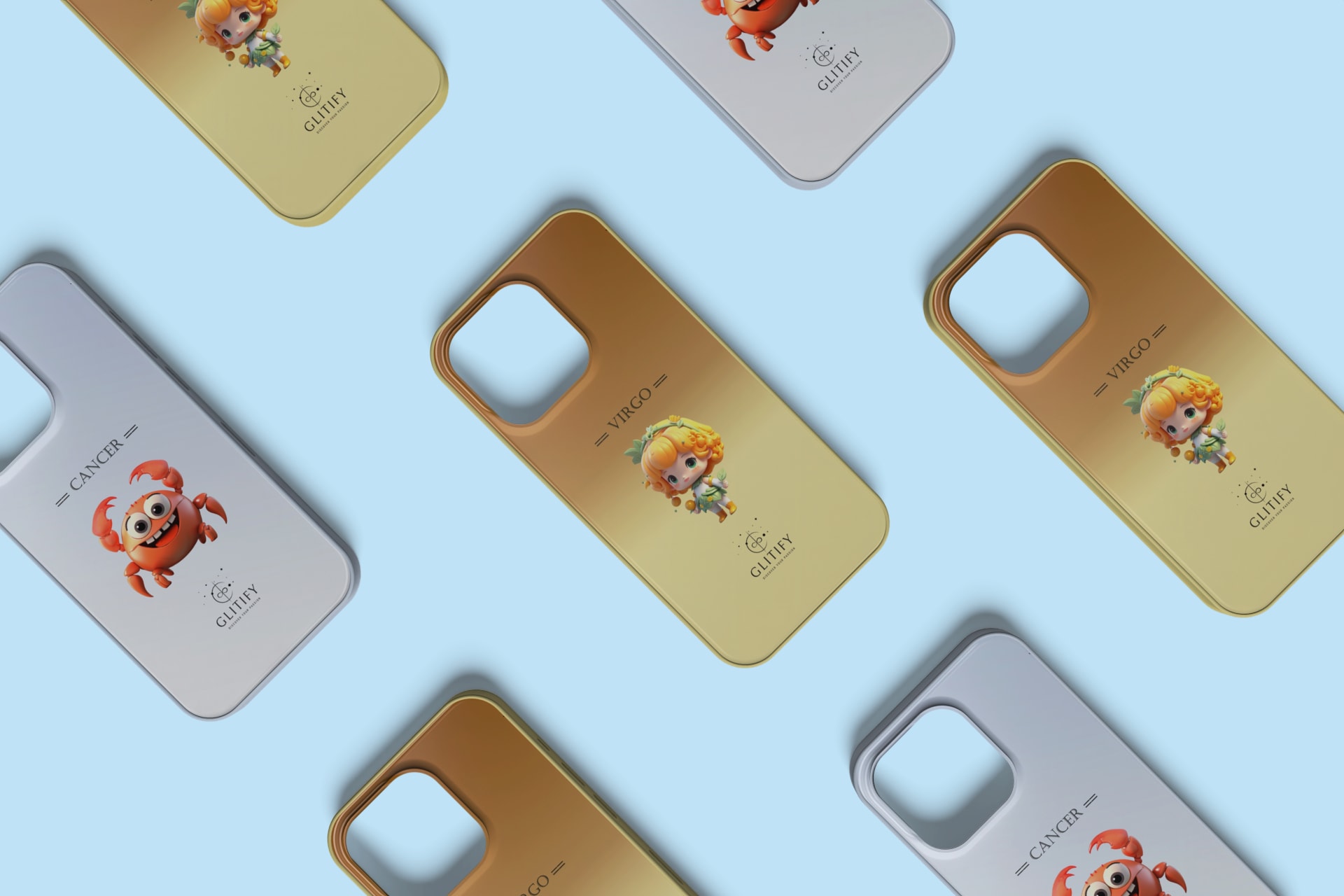 Product graphics for a phone case range