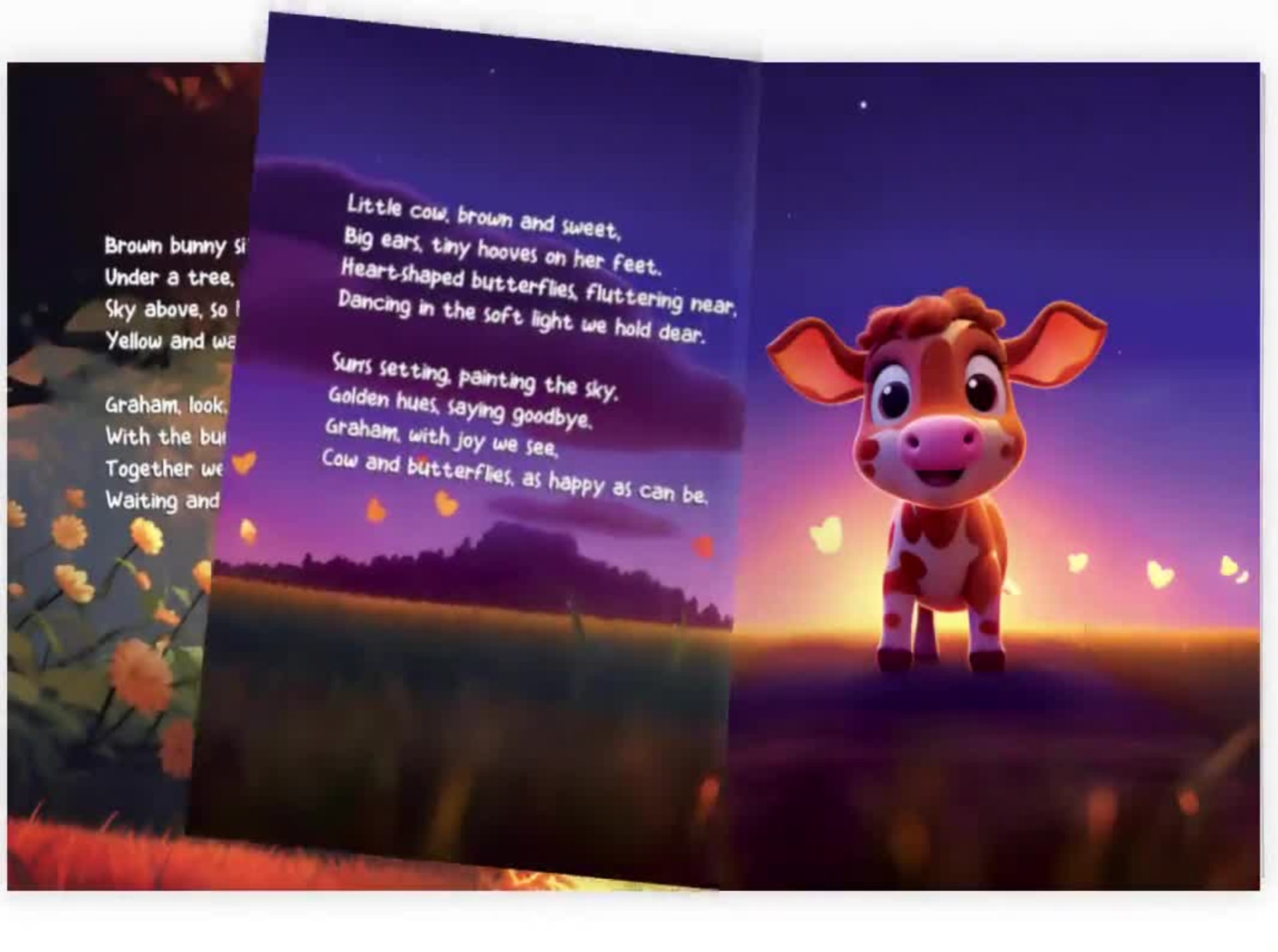Page-turn product video for a personalized bedtime book