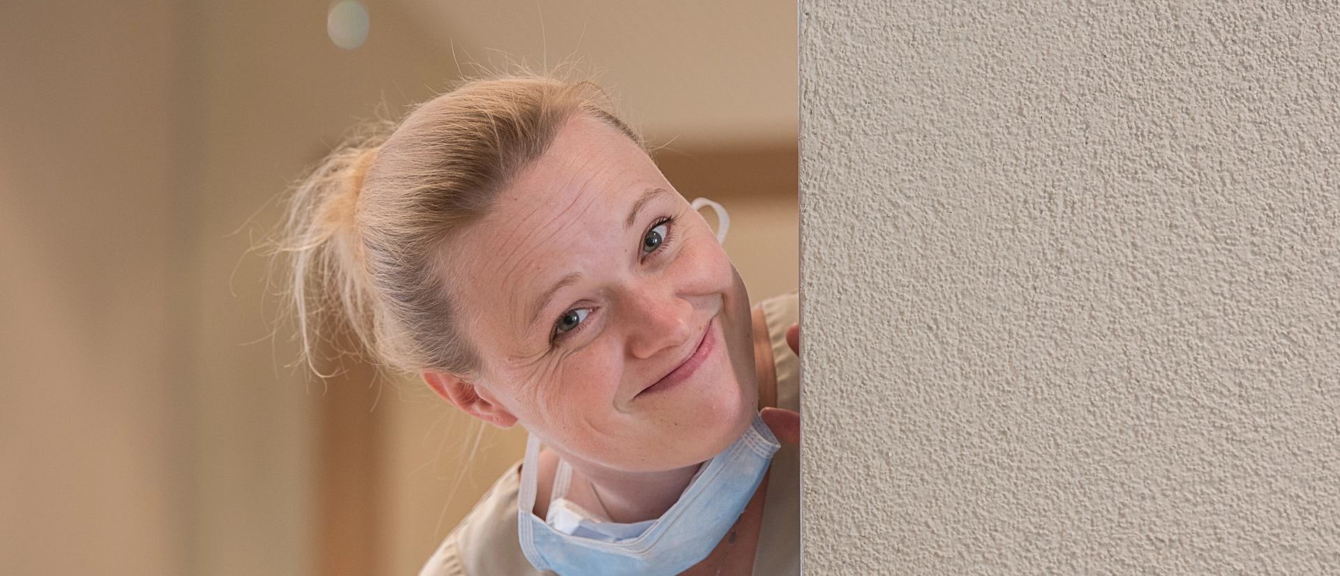 happy coworker smiling