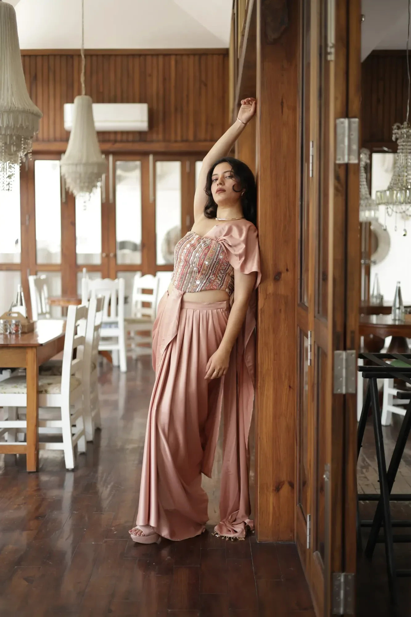 Peach Muse Corset Drape — view 2
