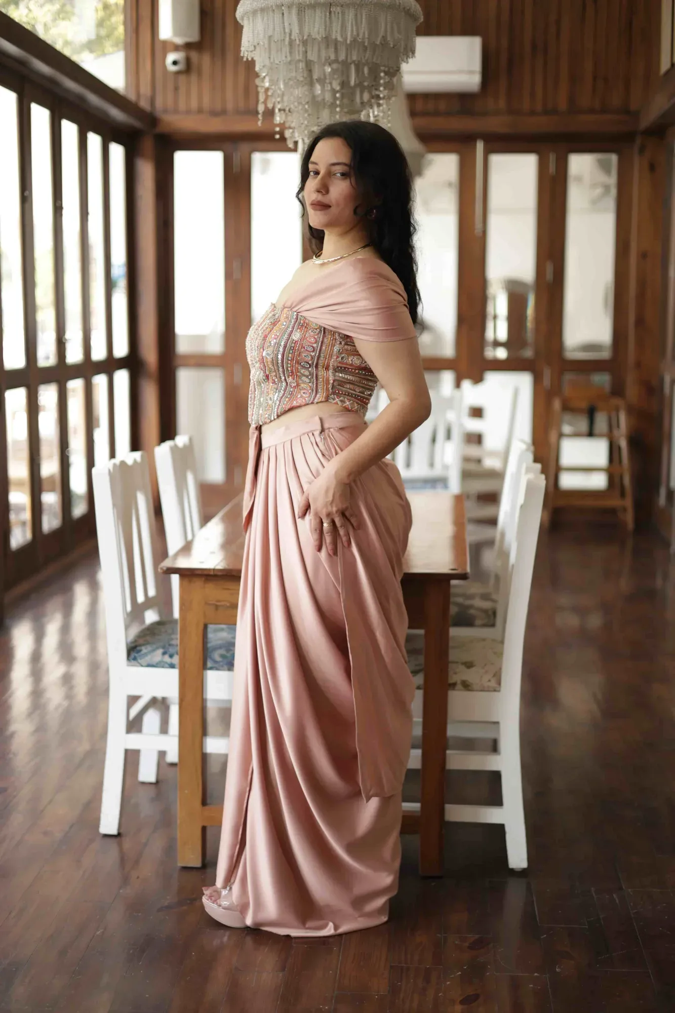 Peach Muse Corset Drape — view 7