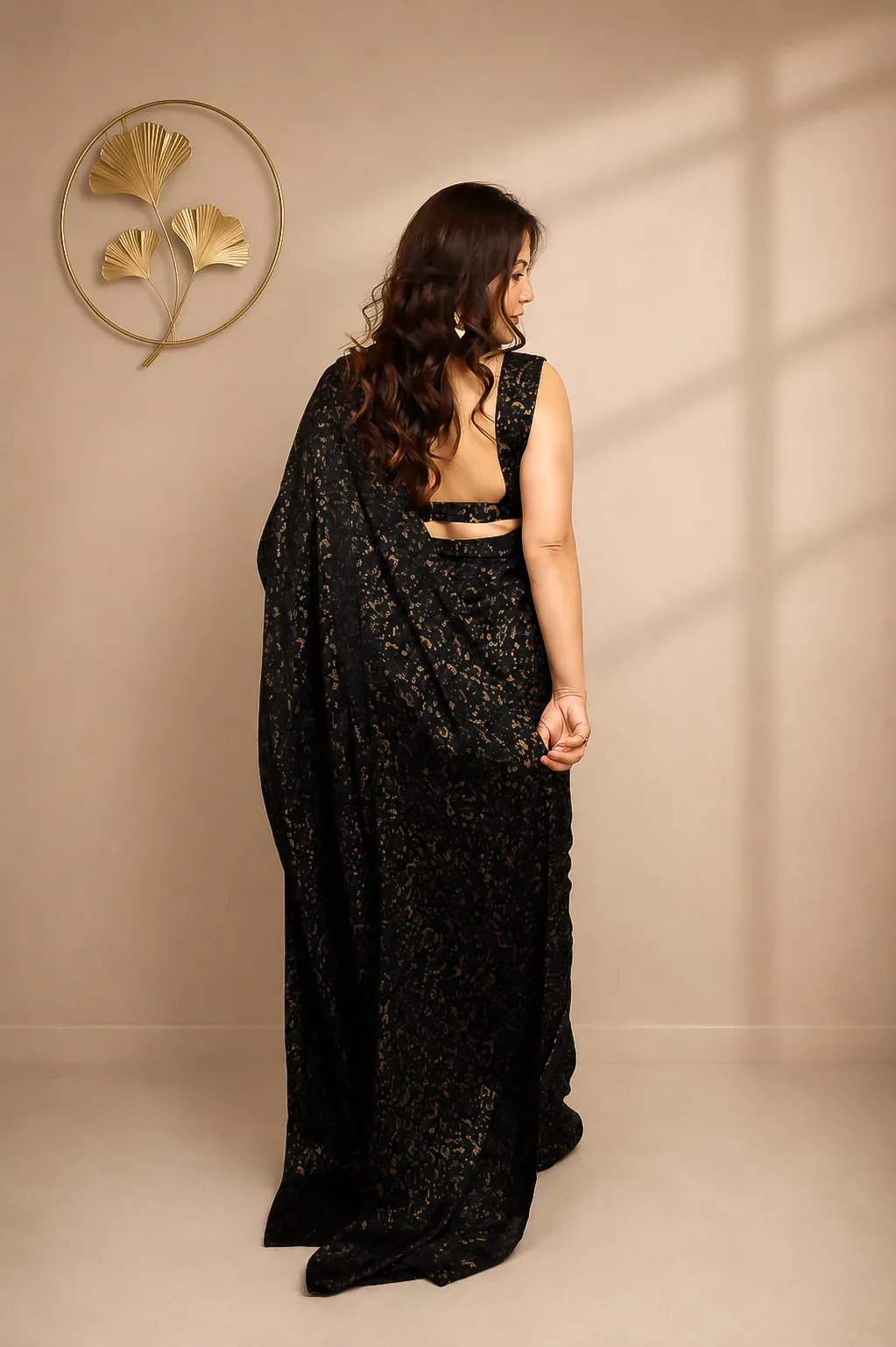 Black Printed Saree — view 2