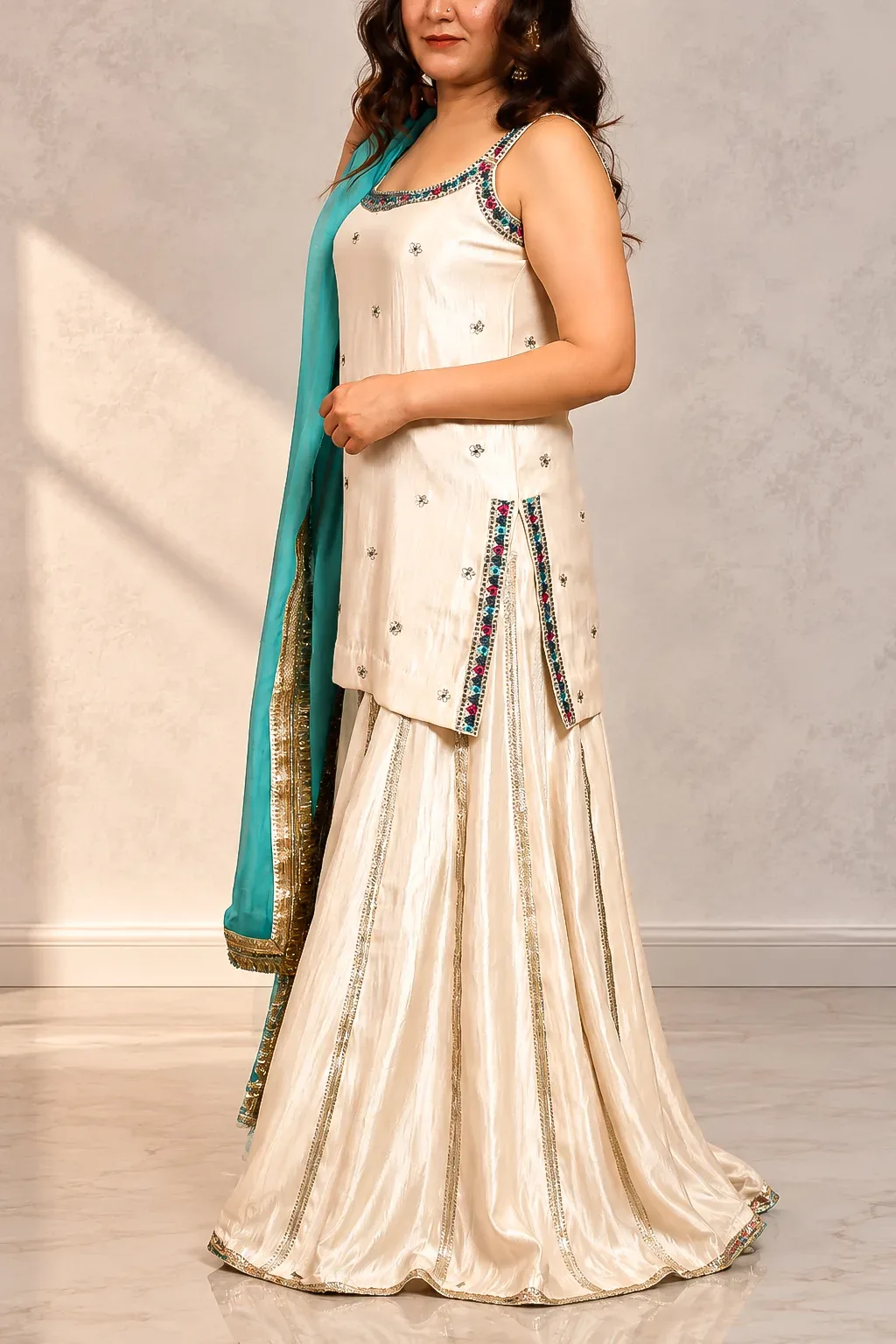 Beige Sharara Set — view 3