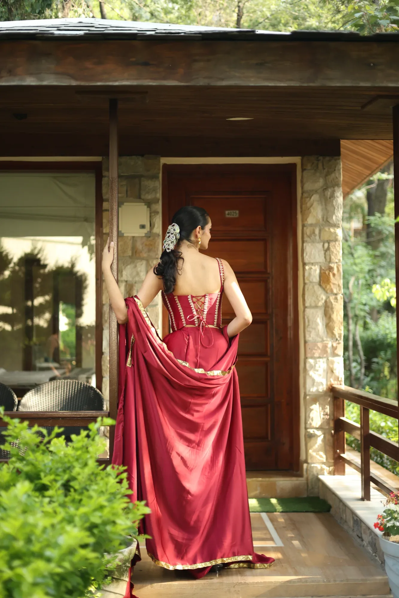 Wine Red Drape — view 8