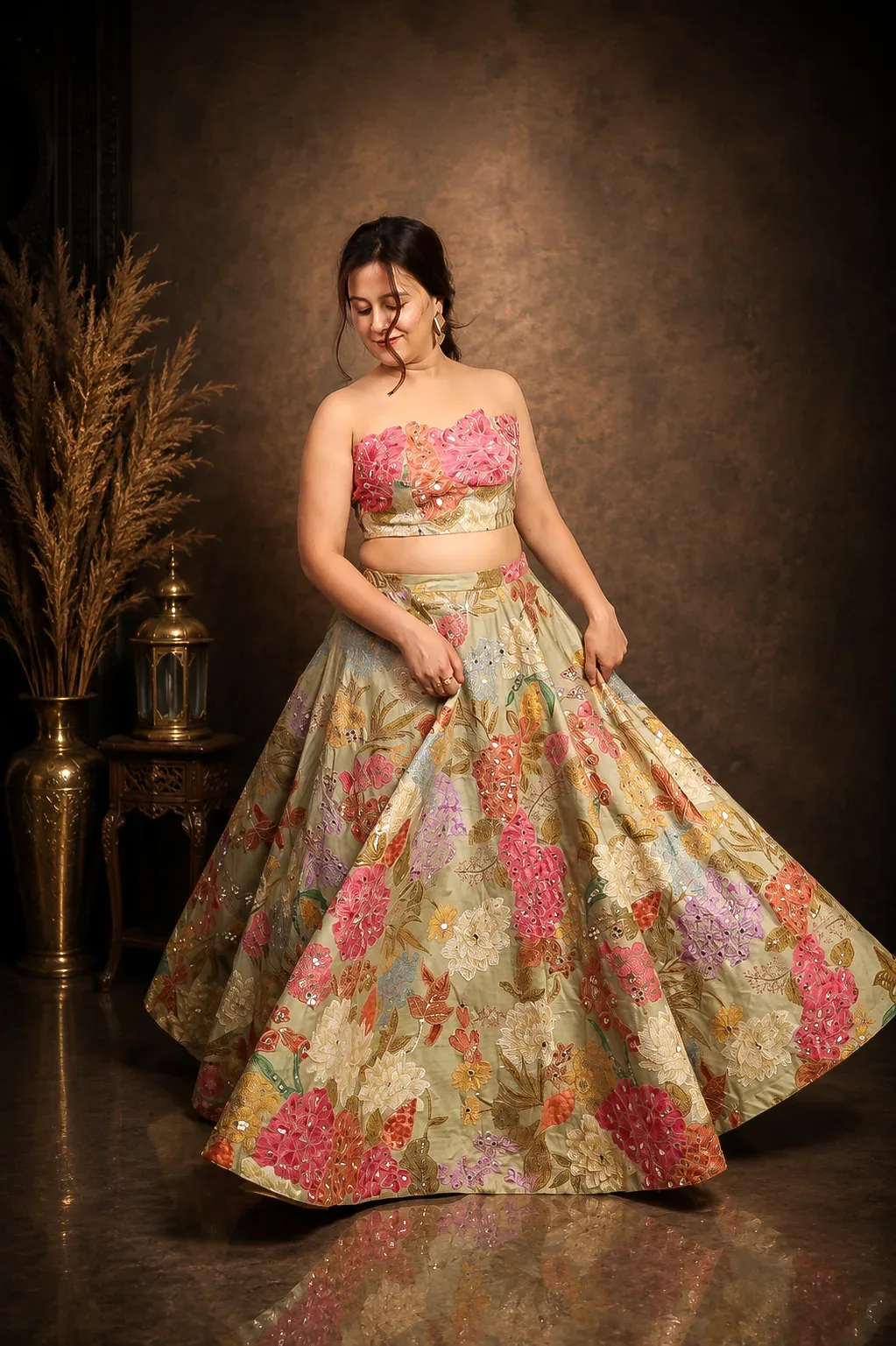 Pastel Garden Bloom Lehenga Set — view 2