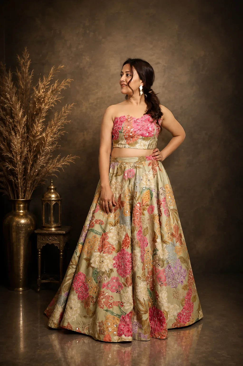 Pastel Garden Bloom Lehenga Set — view 4