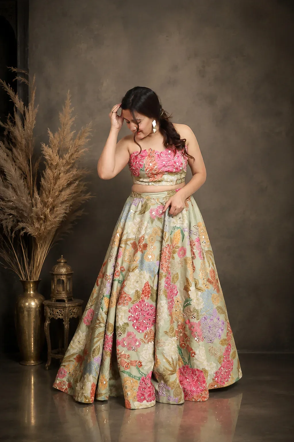 Pastel Garden Bloom Lehenga Set — view 7