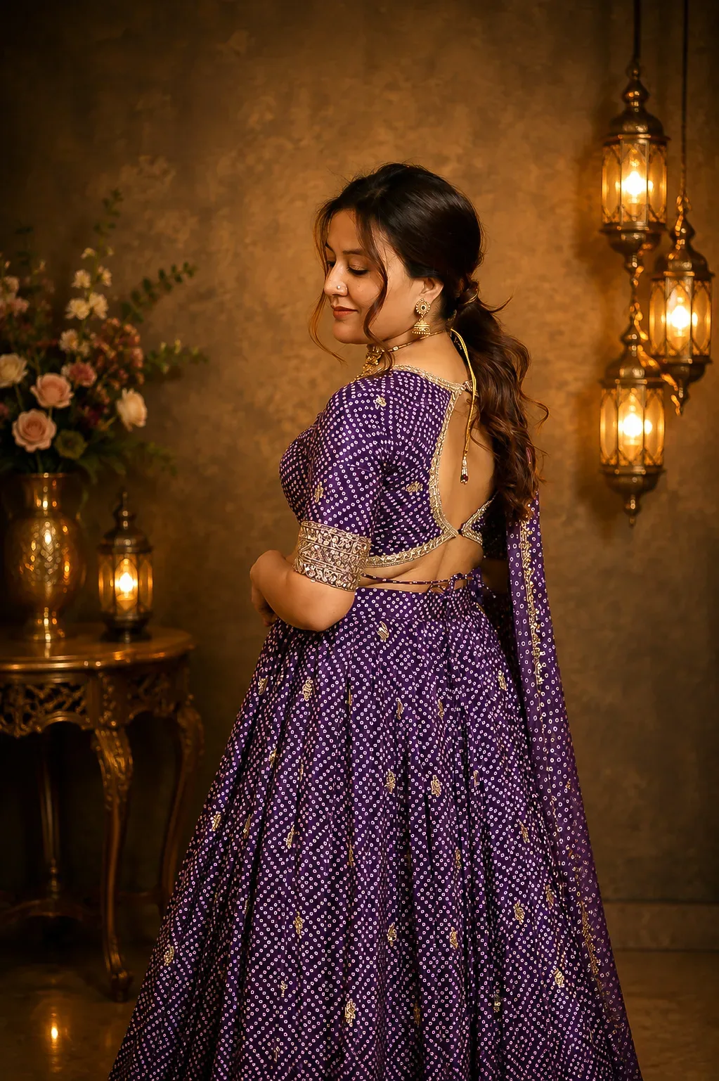 Shahi Bandhani Mirror Lehenga — view 5