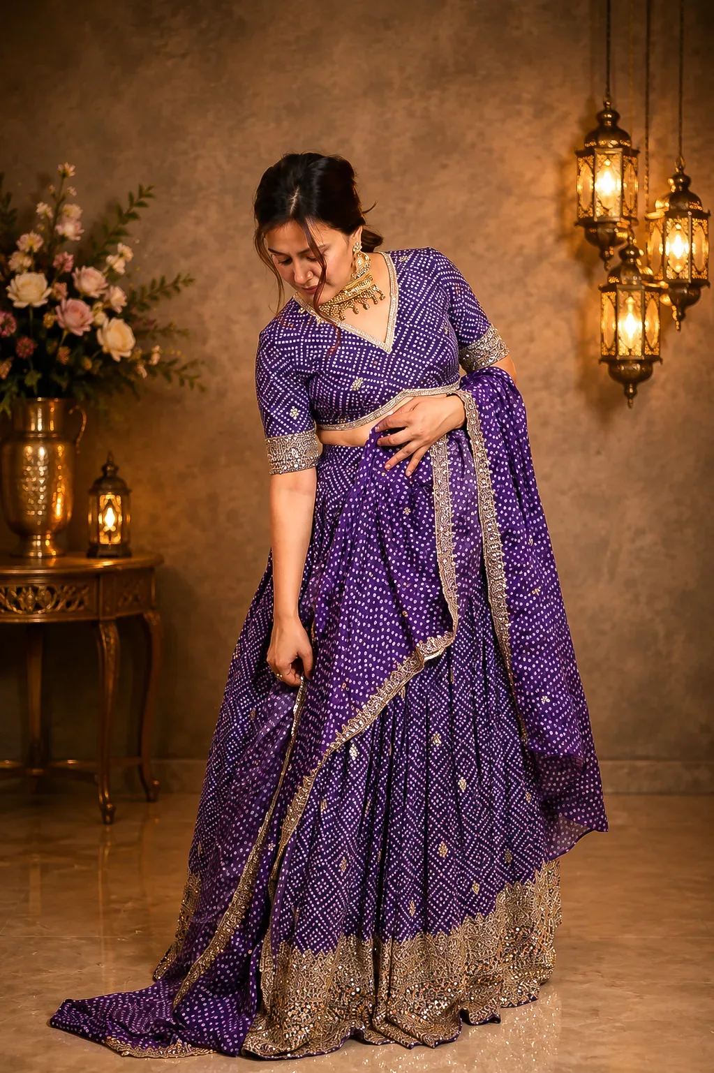 Shahi Bandhani Mirror Lehenga — view 8