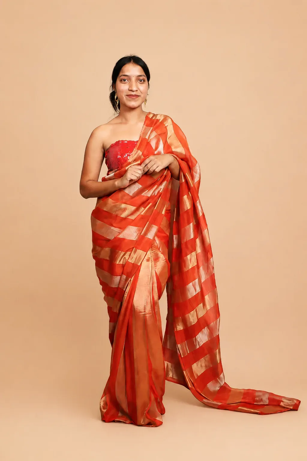 Rajsi Red Glow Saree
