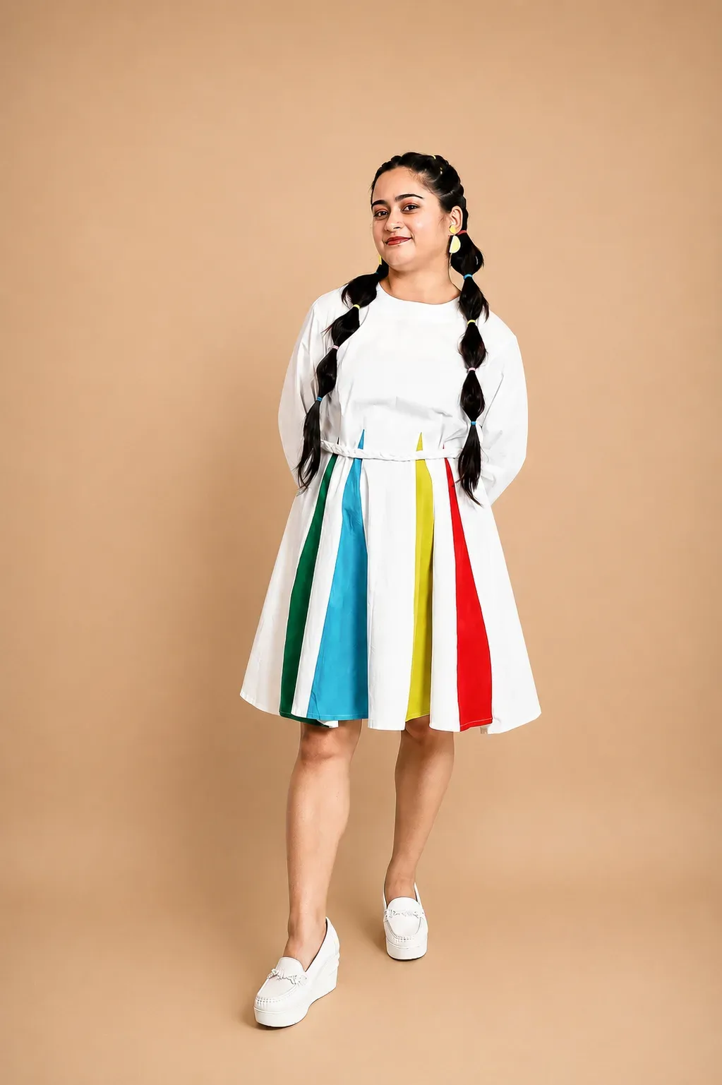 Rainbow Breeze Flared Dress