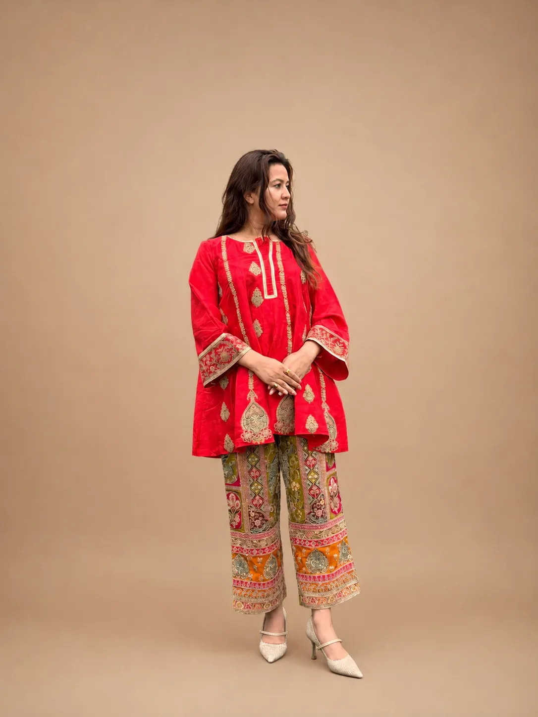Ruby Royal Embroidered Kurta Set