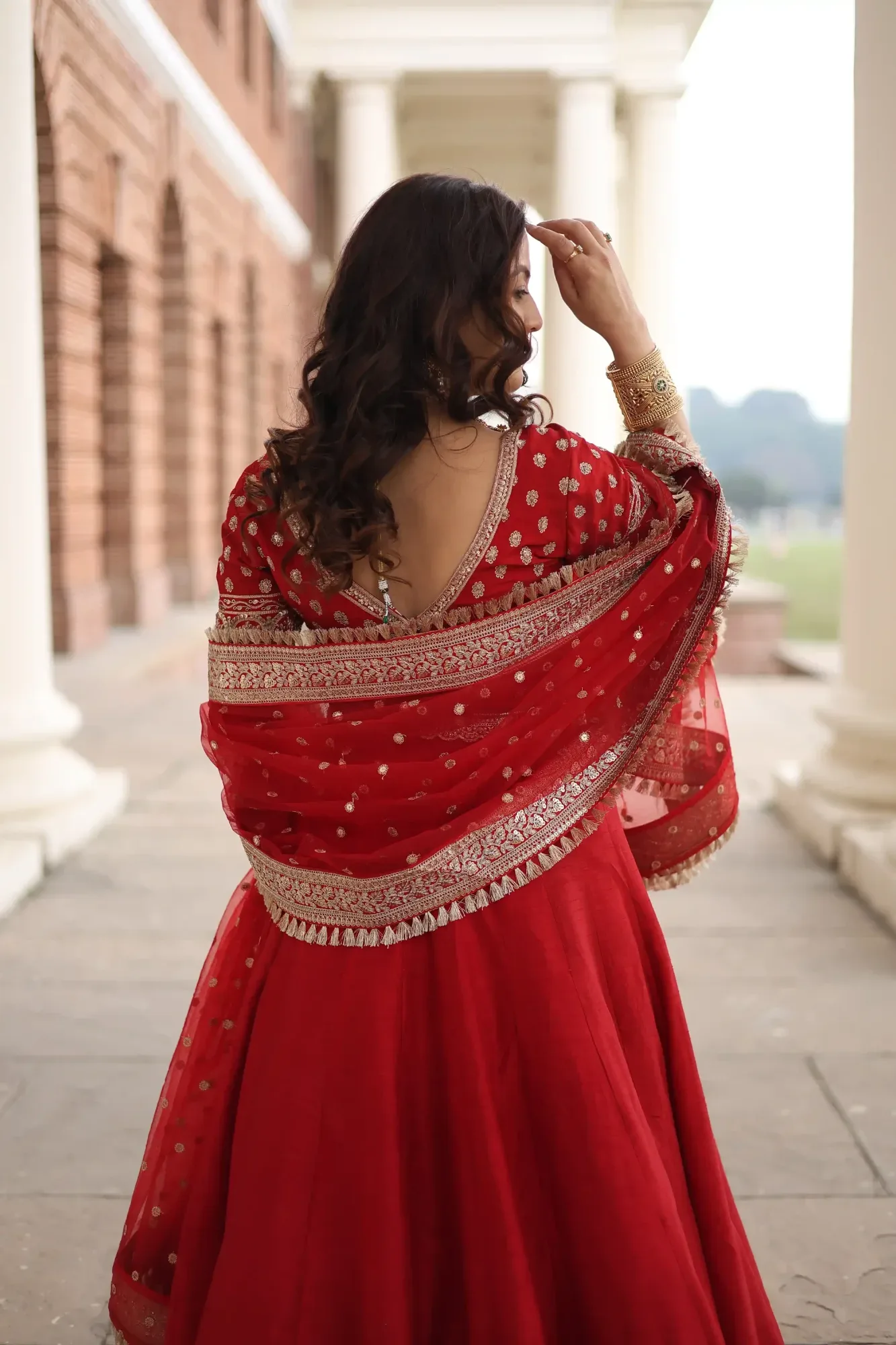 Rivayat Red Lehenga — view 5