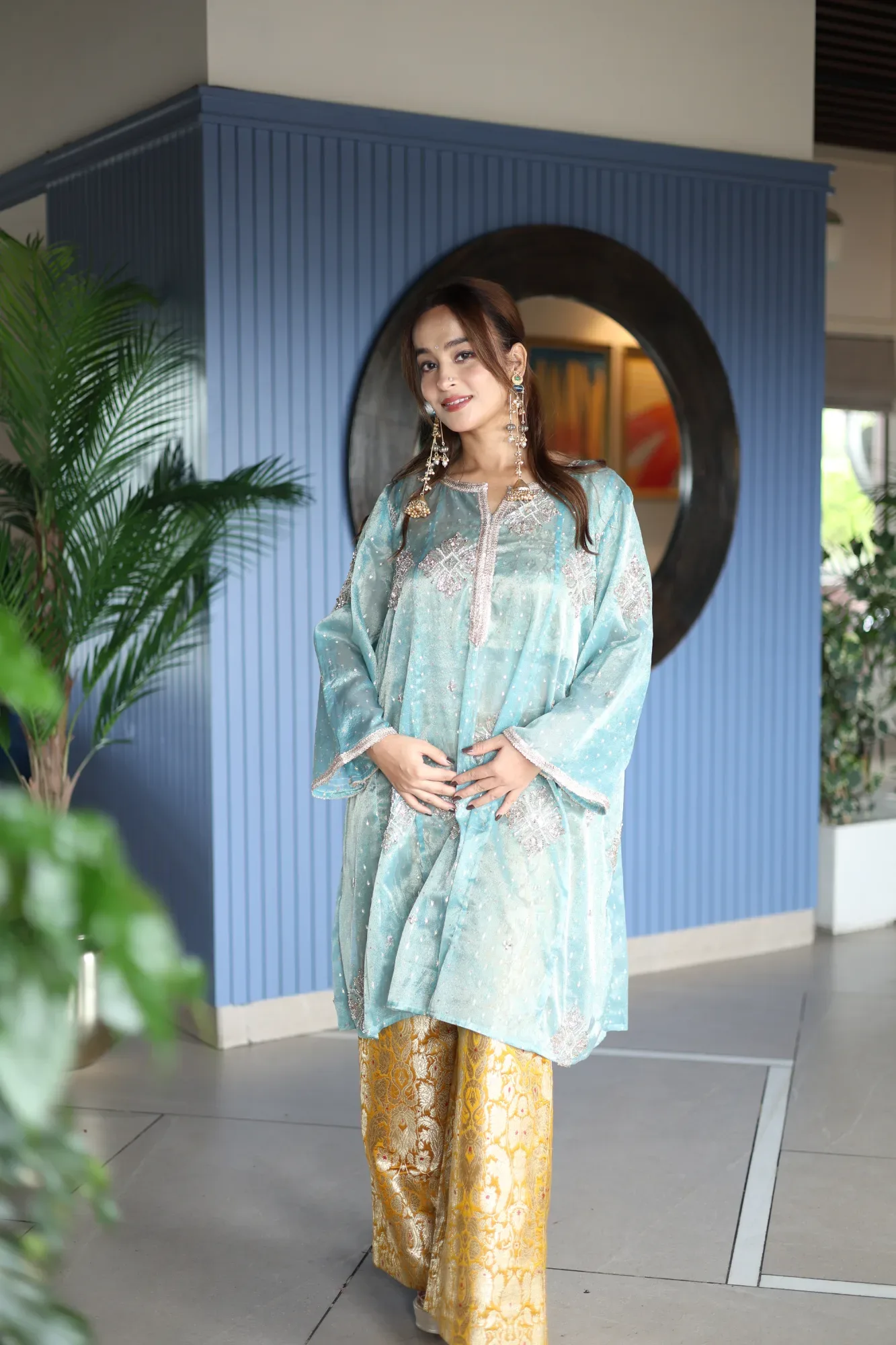 Aqua Blue Indo Style Suit