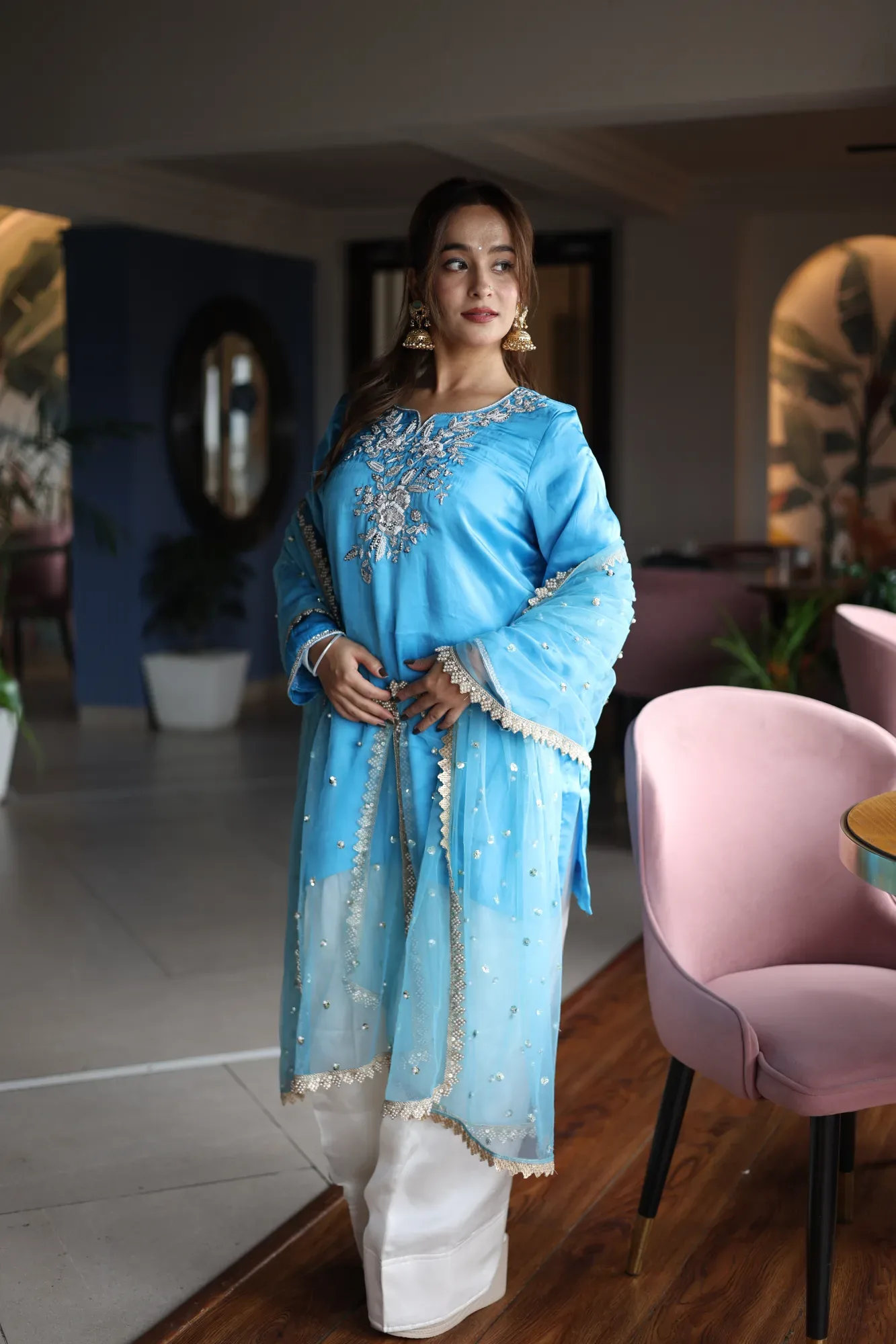 Blue Blossom Festive Kurta Set