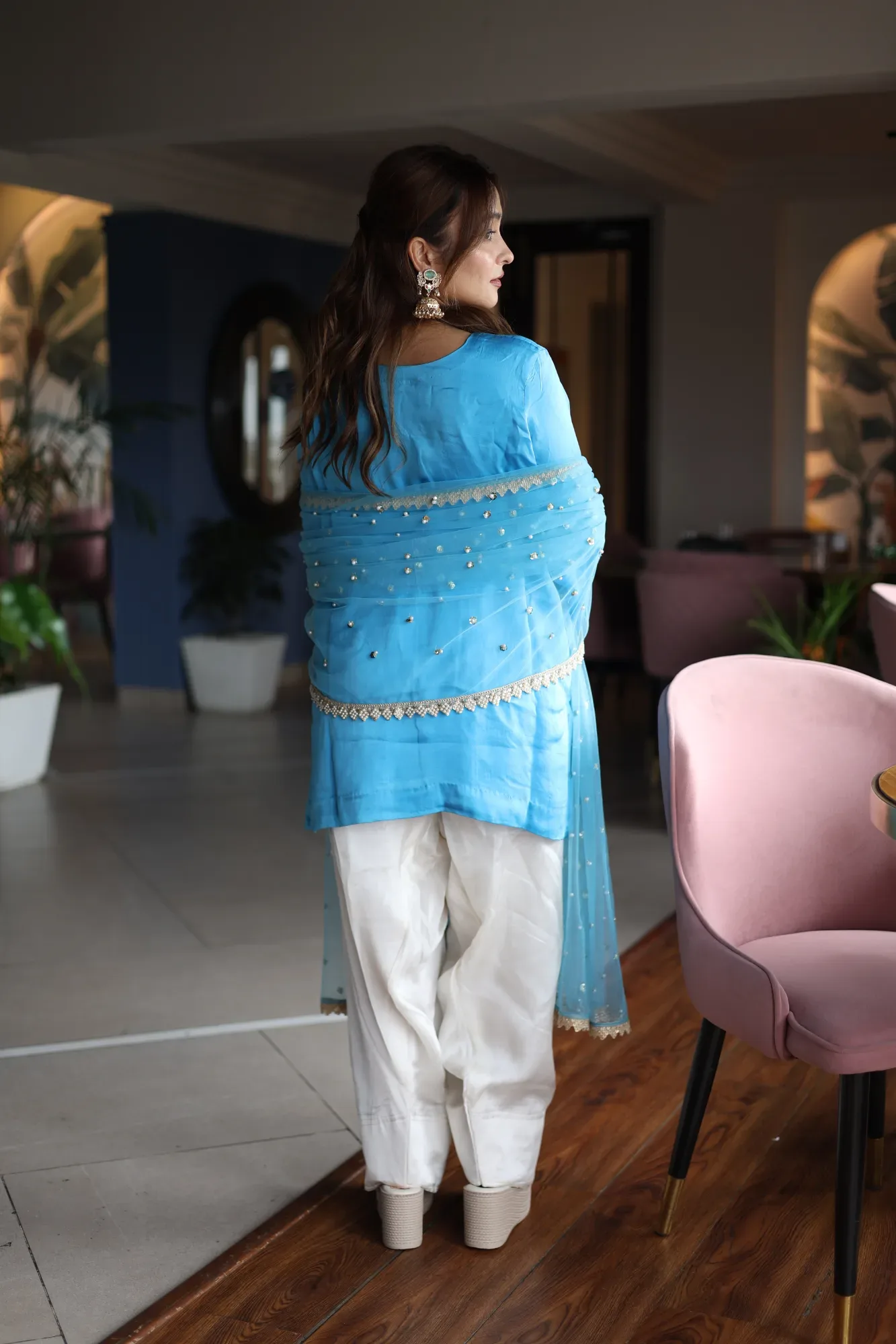 Blue Blossom Festive Kurta Set — view 3